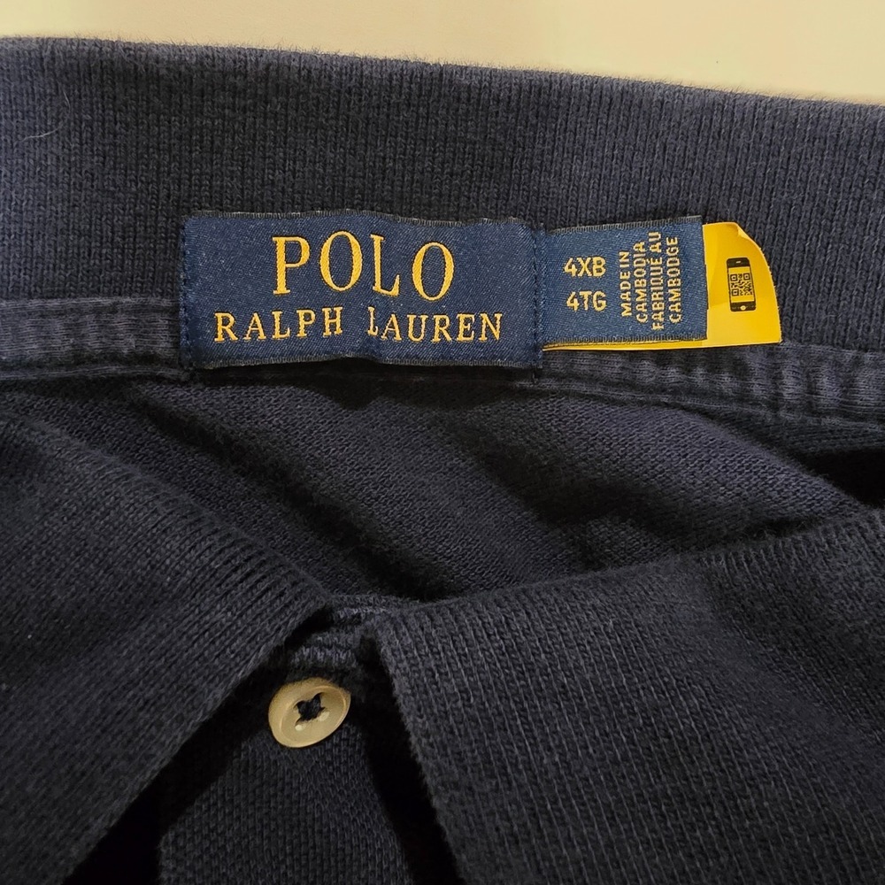 Polo Ralph Lauren Men's 100% Cotton Navy 2 Button Short Sleeve Polo Shirt Sz 4XB - Picture 6 of 7